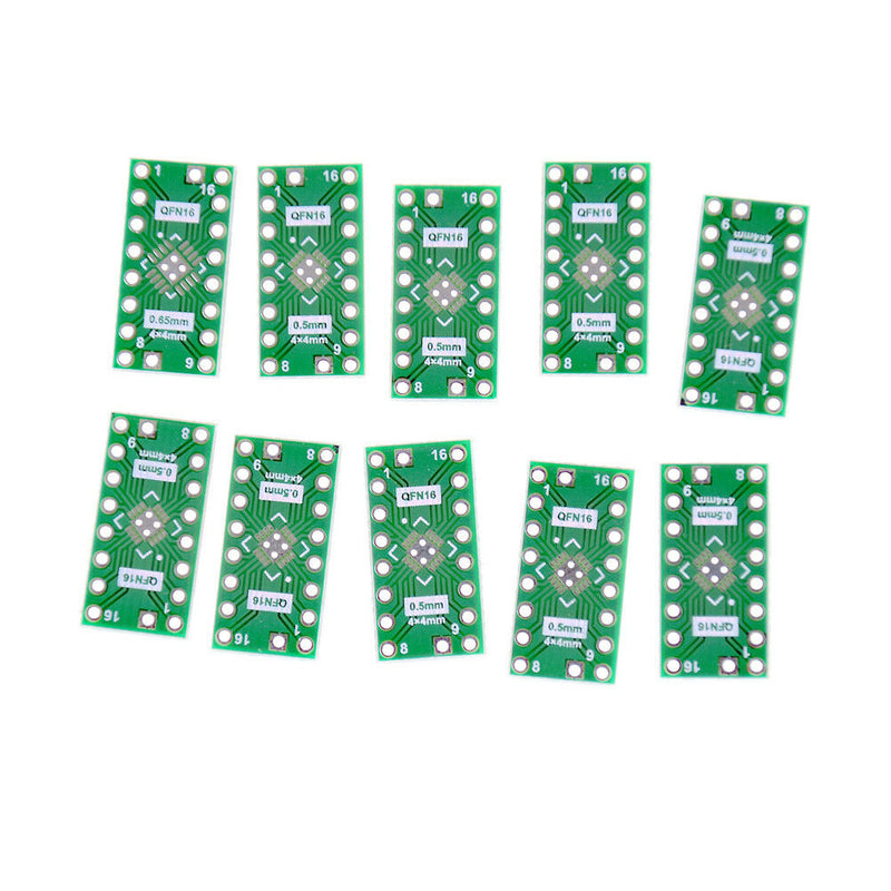 10 Pcs Qfn16 Pin Pitch 0.65Mm 0.5Mm To Dip16 Adapter Pcb Board Conver moJ Ew
