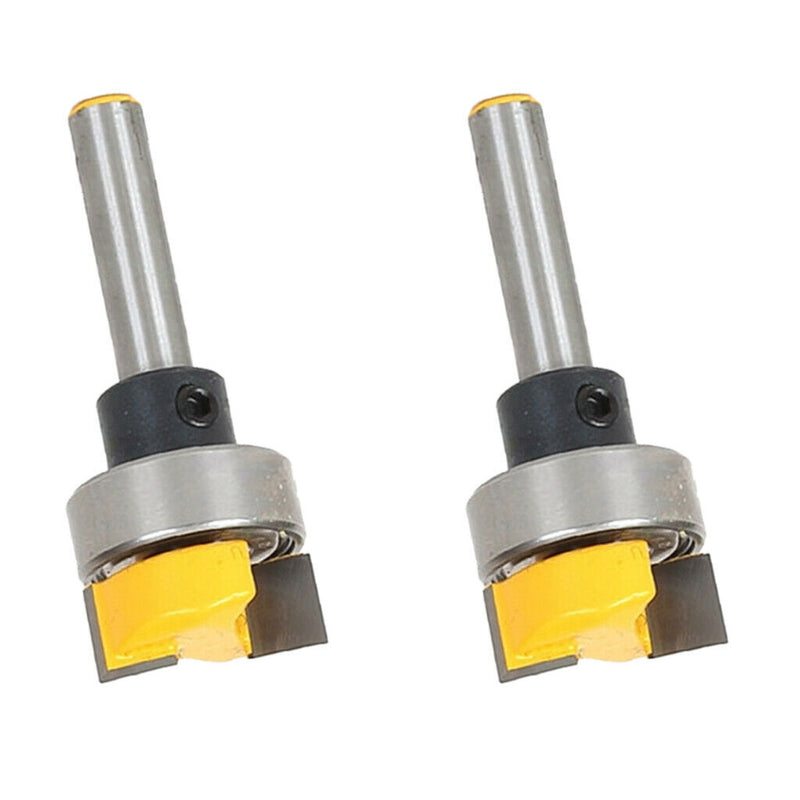 2PCS Template Flush Trim Hinge Mortising Router Bit, 1/4'' Shank Slot Cutter