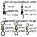 160Pcs Fishing Tackle Accessories Kit Swivels Snaps Sinker Beads Weights Ho O9D1