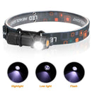 LED Headlamp USB Charging Interface Head Torch Outdoors Fishing Flashlight A