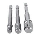 3Pcs/Set 1/4 inch 3/8 inch 1/2 inch Hex Power Drill Driver Socket Wrench Ad