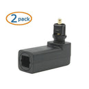 Pack of 2 360 Degree Digital Fiber Optic Toslink Right Angle 90 Degree Fema