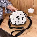 Casual Cow Printed Messenger Bag Women Canvas Small Round Shoulder Pouch