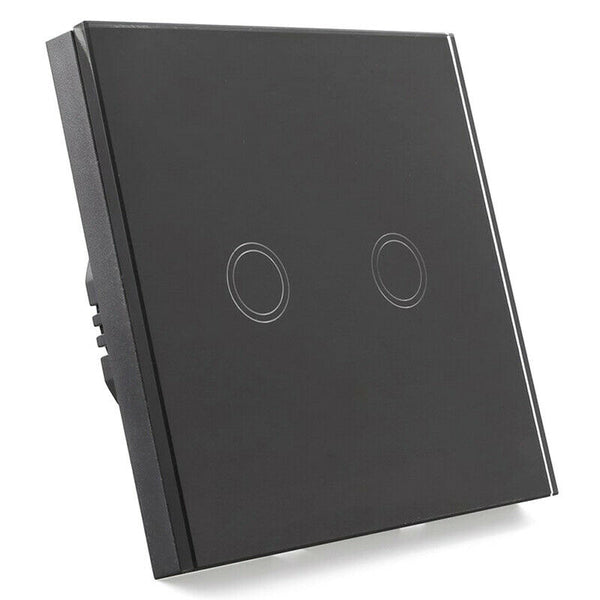 Light Switch 2-Way Touch Screen Wall Switch Single Black Switch