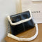 Retro Splicing Leather Plush Chain Tote Autumn Women Shoulder Messenger Bag