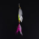 Fishing lure spoon bait rotating fishing with feather treble hook tackle 10g L&M