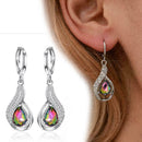 Water drop pendant earrings temperament diamond colorful F1B2 earrings C4 z R3L5