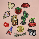 12pcs Lipstick Tower Embroidered Sew/Iron on Patchs Appliques For Bags DIY