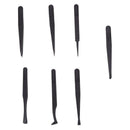 7 x Tweezers Set Antistatic Hard Plastic Repair Tool Black