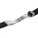 Black Silicone Waterproof Diving Watchband Strap Deployment Clasp 22mm