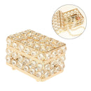 Rectangle Crystal Jewelry Box Travel Necklace Bracelet Trinket Storage Case
