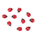 10Pcs/Set Enamel Alloy Ladybug Charms Pendant Jewelry Findings DIY Making  3C
