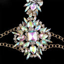 Women Sexy Necklace Blue Flower Beads Fashion Metal Body Chain Jewelry RCH