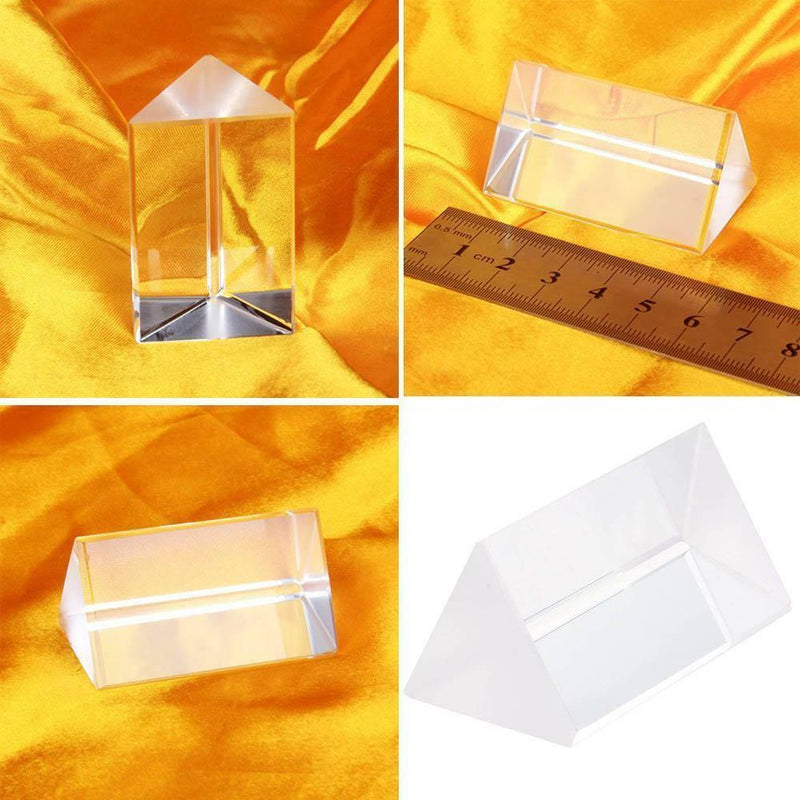 Optical Glass Triple Triangular Prism Physics Refractor Light Spectrum New