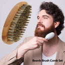 Soft Bristle Wood Beard Brush Comb Set Hairdresser Shaving Grooming Tool A