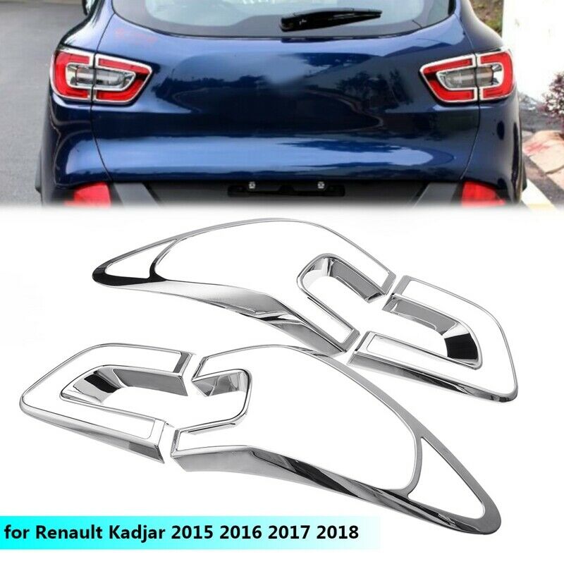 4Pcs Car Tail Light Cover Trim Frame Abs Chrome Decoration For Renault Kadj J7P4