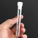 20pcs 12ml Clear Plastic Vials Lab Test Tubes with Caps Stoppers White 15x100mm