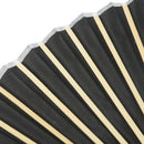 Black Silk Hand Fan Black Bamboo Ribs Hand Held Fan Personal Fan A4K3