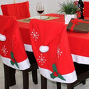 Christmas Holiday Santa Chair Hat Cover Tablecloth Christmas Party Table Di