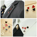 4Pcs Cartoon Poker Lapel Pin Clothes Brooches Backpack Collar Badges Jewelr FT