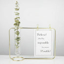 Suspension Test Tube Transparent Glass Vase Metal Flower Stand Home Decorat Z2L4