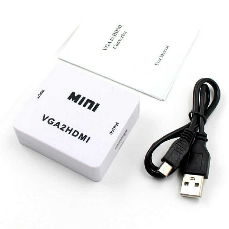 1080P Full HD HDTV Audio VGA to HDMI Video Converter Adapter Box for Laptop PC