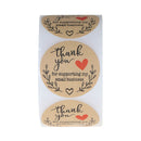 1.5 inch Round Kraft Thank You for Supporting Stickers / 500 Labels Per RolSEAU