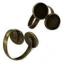 2X Round Bronze Adjustable Rings 12mm   Blanks for Crafting DIY Decoration