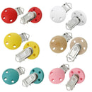 5pcs Infant Baby Wooden Pacifier Suspender Metal Soother Dummy Nipple