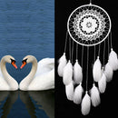 White Handmade Lace Dream Catcher Feather Bead Hanging Decoration Ornament