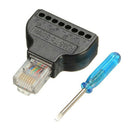 RJ45 Ethernet Male To 8 Pin AV Terminal Screw Converter Block Plug CCTV Accessor