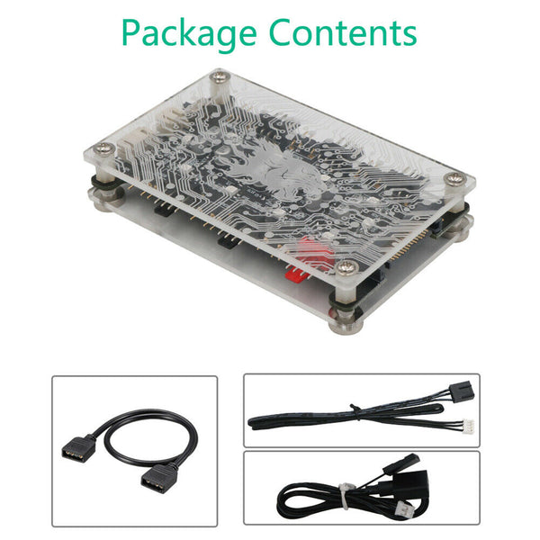 1 to 6 Multi Way Splitter HUB 5V ARGB LED 12V PWM 4Pin/3Pin Fan Adapter