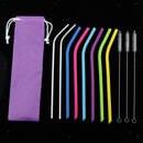 Bent Drinking Straws Multicolor 6pcs Silicone 2pcs