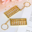 Golden Chinese Accounting Tool 8 Rows Abacus KeyChain Ring Keych ME FT