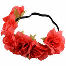 RED Wedding Boho Flower Floral Crown Hair Garland Headband Hairband Headpiece