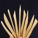 10pcs Wood Wooden Clay Sculpting Tool Set Pottery Carving Ceramic Modelling N6L1