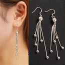 PopSilver Plated Earrings For Women Round Long Dangle Drop Earrings With Tass`3C