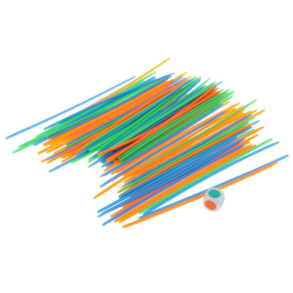 100 Pieces Plastic Classic Colored Pickup Sticks Game Party Favors Kids Children
