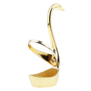 Swan Statue Cutlery Holder Fork Coffee Spoon Storage Organizer Golden
