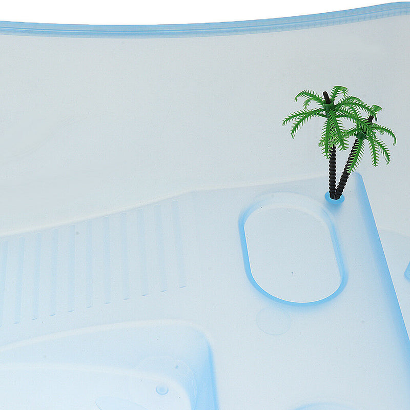 Turtle Tortoise Vivarium Box Aquarium Tank with Basking Lamp Holder Blue