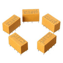 5 Pcs DC12V SHG Coil DPDT 8 Pin 2NO 2NC Mini Power Relays PCB Type HK19F Ye