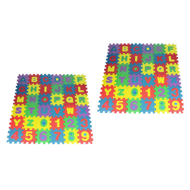 72Pcs Toddlers Baby Foam Mat Alphabet & Number Learning Puzzle Interlocking