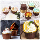 100Pcs Aluminum Foil Cupcake Cups,Disposable Muffin Liners, Baking Cups, Al