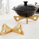 3pcs Bamboo Foldable Non-slip Heat Resistant Pan Holder Mat Pad For Kitchen