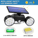 30 Led Solar Light Dual Head Solar Lamp Pir Motion Sensor Spotlight Waterpr