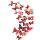 12pcs PVC Butterfly Wall Stickers Wedding Party Butterflies Decoration Red A