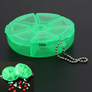 Portable Organizer Pill Round Box 7 Slot Health Pill Box Case Medicine Drug