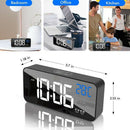 Digital Alarm Clock for Bedrooms LED Display with USB Port Charger,12/24 H,