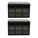 2Pcs Drawer Storage Box Desk Organizer Desktop 9 Lattice Drawer Sorting Grid
