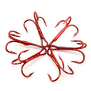 100Pcs/Set Red Fishhook Carbon Steel Treble Jig Hooks Fishing Hooks 10